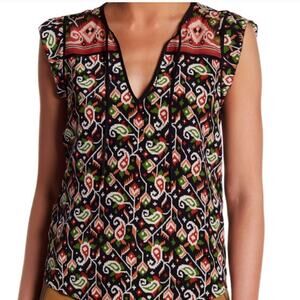 Veronica Beard Rincon Paisley Silk Ruffle Tie Blouse 8